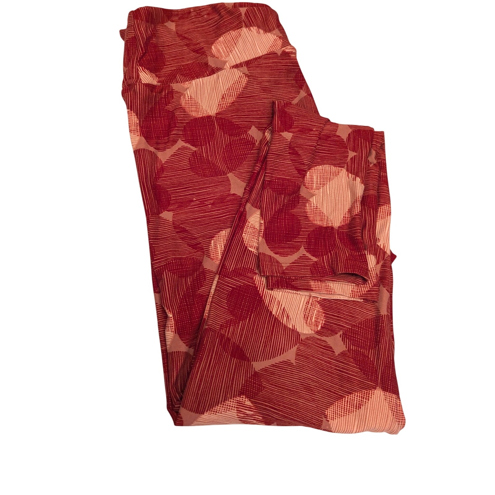Lularoe Vibrant Red And Pink Patterned Leggings